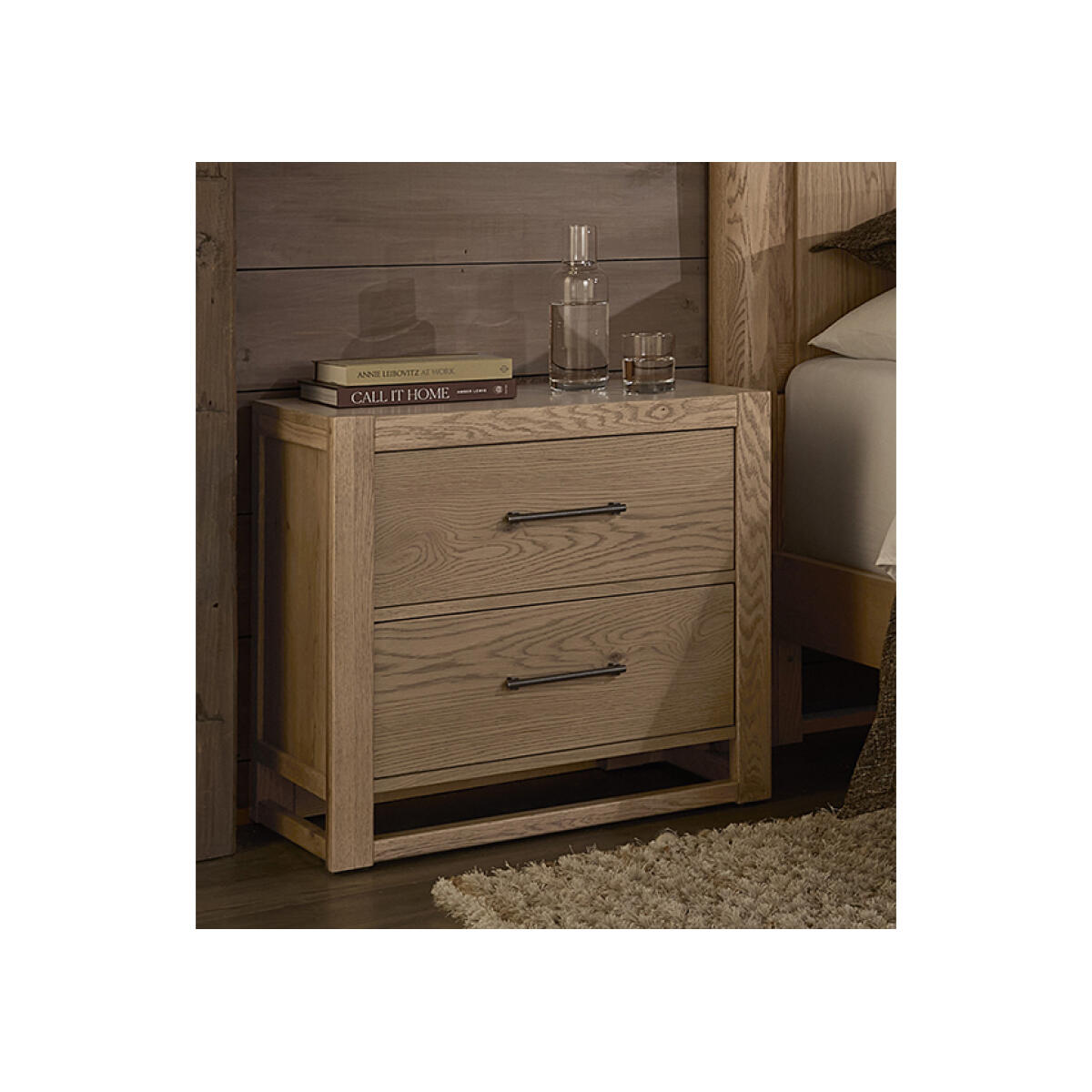 ef500203b54e08704273925bb7f8ab2a Lodge & Loft Nightstand - 2 Drwr - 842-227 - Image 1