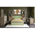 2800 District LK Complete Panel Bed 46 Weathered Oak Finish - Image 9