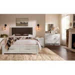 Lodge & Loft Wood Trim Upholstered Storage Bed - Sedona Brown Fabric - 844-551Y-050B-502-555 - Image 6