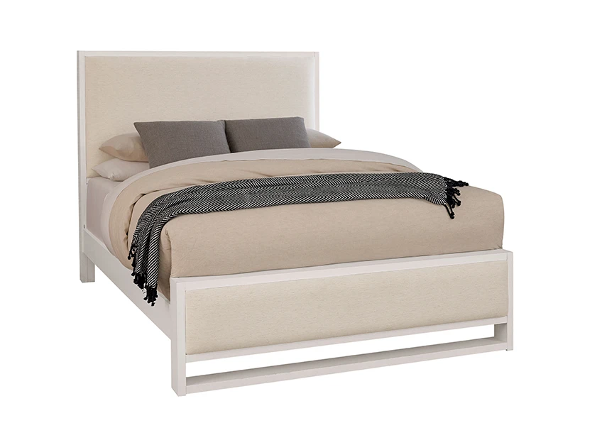 0953ef3ae6890d66f45d3d3853c27d9b Lodge & Loft Wood Trim Upholstered Bed - Ivory Cream Fabric - 844-661I-166I-922-MS1 - Image 1
