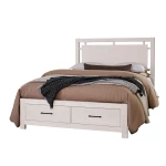 Lodge & Loft Queen Floating Panel Bed With Footboard Storage - 844-557-050B-502-555