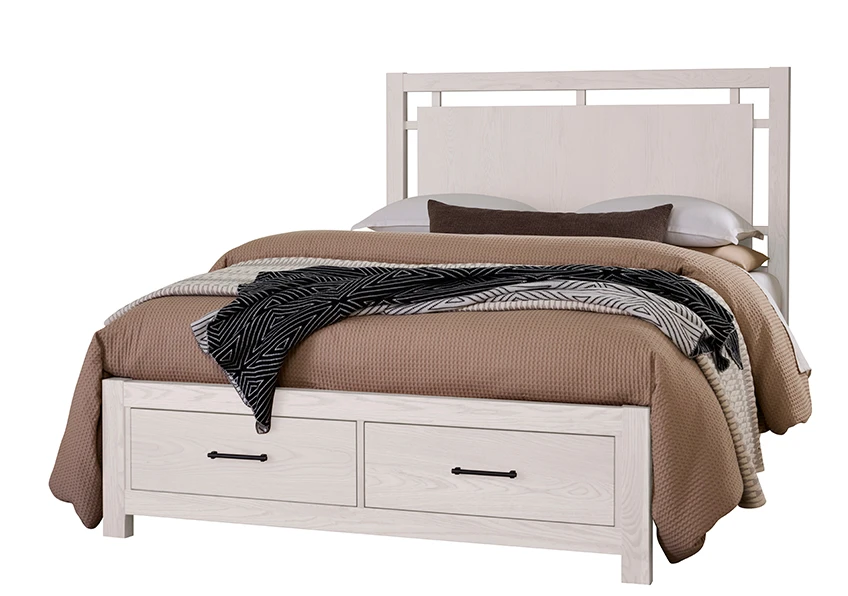 0e562da28a65430991797e2d15be4907 Lodge & Loft Queen Floating Panel Bed With Footboard Storage - 844-557-050B-502-555 - Image 1
