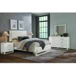 Lodge & Loft Wood Trim Upholstered Bed - Ivory Cream Fabric - 844-551I-155I-922 - Image 3