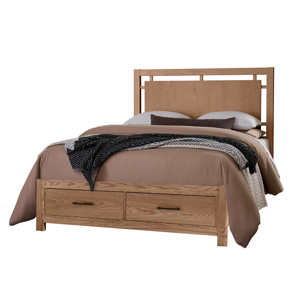 1de2cae8c729364e7613895c3fff2cb9 Lodge & Loft King Floating Panel Bed With Footboard Storage - 842-667-066B-502-666 - Image 1