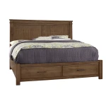 Cool Rustic Mansion Bed With Footboard Storage - 174-551/050B/505/555T