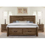 Cool Rustic King Plank Bed With Footboard Storage - 170-668-066B-502-666 - Image 4