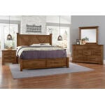Cool Rustic X Bed With Footboard Storage - 174-667/066B/602/602T - Image 2
