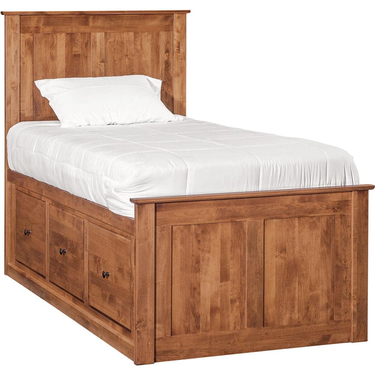 34a0d1473d7d1c70ec121880146ebeba Shaker Chest Bed Shaker Twin Chest Bed - Tall 6 Drawer / 3 Drawer Pedestal & Raised Panel HB / FB - 60172 - Image 1