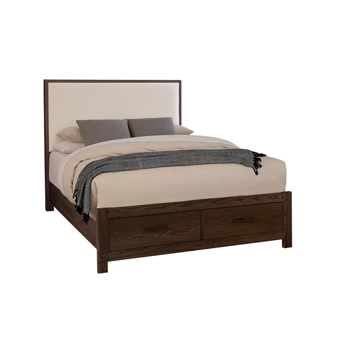 47d5143006aca5831babde9e8dfcebb7 Lodge & Loft Wood Trim Upholstered Storage Bed - Ivory Cream Fabric - 840-551I-050B-502-555 - Image 1