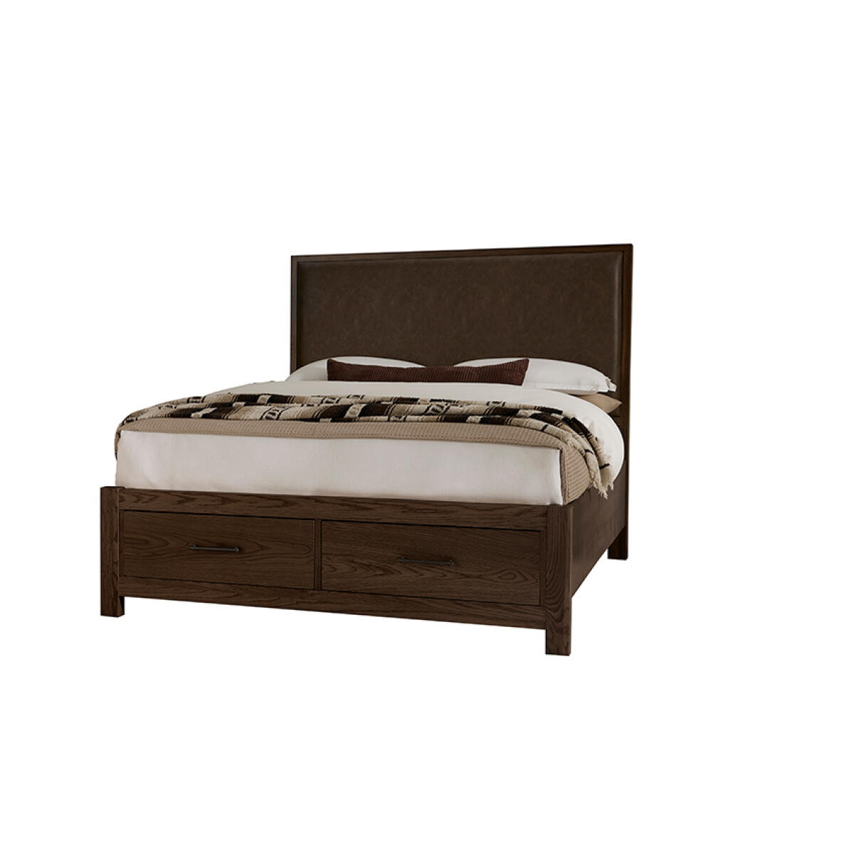 507d644fa30a66002440d0da3c12e54d Lodge & Loft Wood Trim Upholstered Storage Bed - Sedona Brown Fabric - 840-551Y-050B-502-555 - Image 1