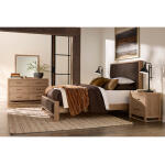 Lodge & Loft Wood Trim Upholstered Bed - Sedona Brown Fabric - 842-661Y-166Y-922-MS1 - Image 4