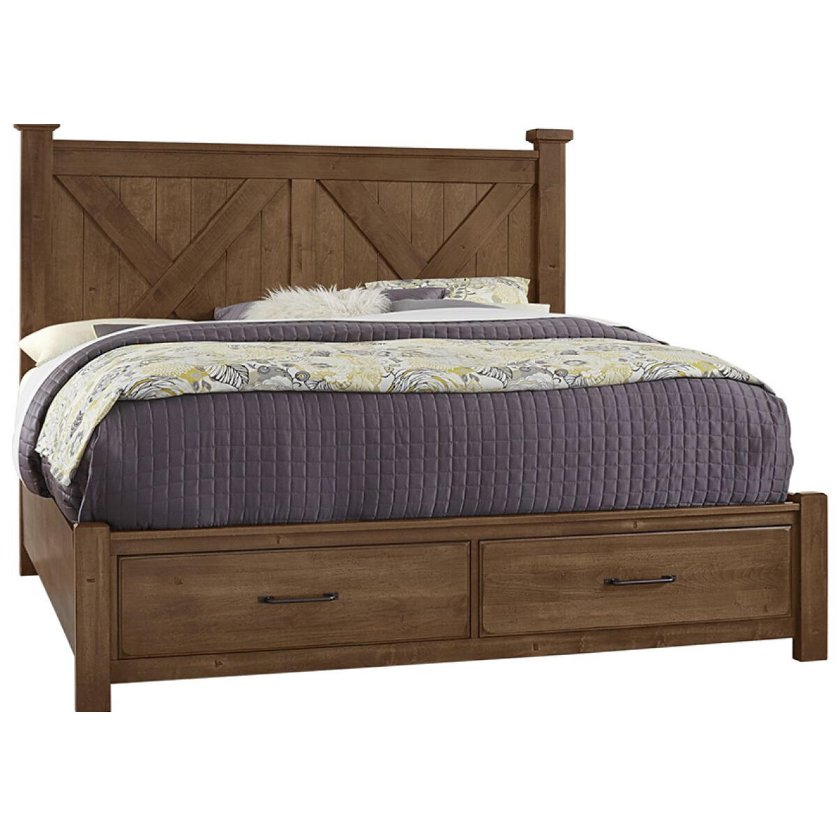 599b7546d5d66dcdfb9ff1b80015267f Cool Rustic X Bed With Footboard Storage - 174-667/066B/602/602T - Image 1