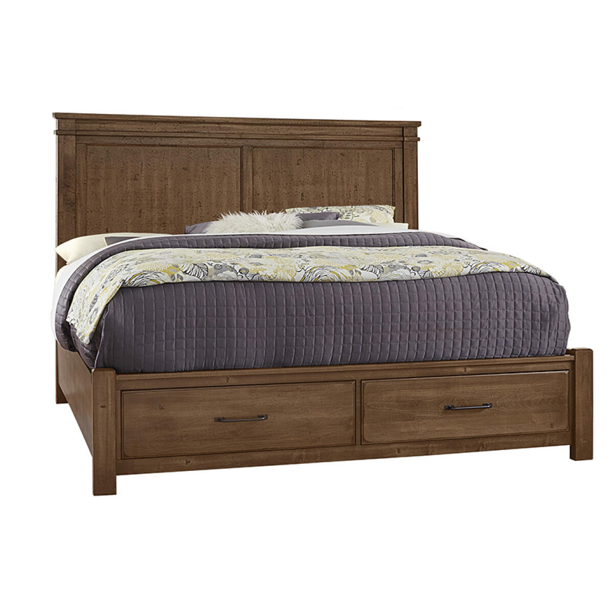 5b7316f0c0d17cb4a244ae572bca2991 Cool Rustic Mansion Bed With Footboard Storage - 174-661/066B/602 - Image 1