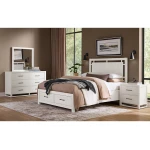 Lodge & Loft Queen Floating Panel Bed With Footboard Storage - 844-557-050B-502-555 - Image 6