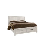 Lodge & Loft Queen Radius Poster Bed With Footboard Storage - 844-558-050B-502-555