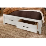 Lodge & Loft Wood Trim Upholstered Storage Bed - Ivory Cream Fabric - 844-551I-050B-502-555 - Image 6