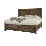 Cool Rustic Mansion Bed With Footboard Storage - 170-661/066B/602