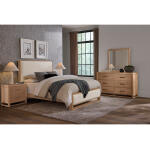 Lodge & Loft Wood Trim Upholstered Bed - Ivory Cream Fabric - 842-661I-166I-922-MS1 - Image 4