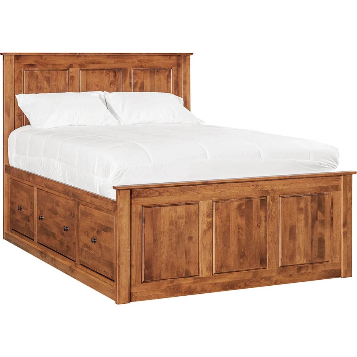 7cff0cee6770a8b0d8a20d32610b6a29 Shaker Chest Bed Shaker Queen Chest Bed - Tall 6 Drawer / 3 Drawer Pedestal & Raised Panel HB / FB - 60372 - Image 1