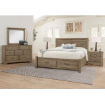 Cool Rustic Plank Bed With Footboard Storage in King - 172-668-066B-602 - Image 5