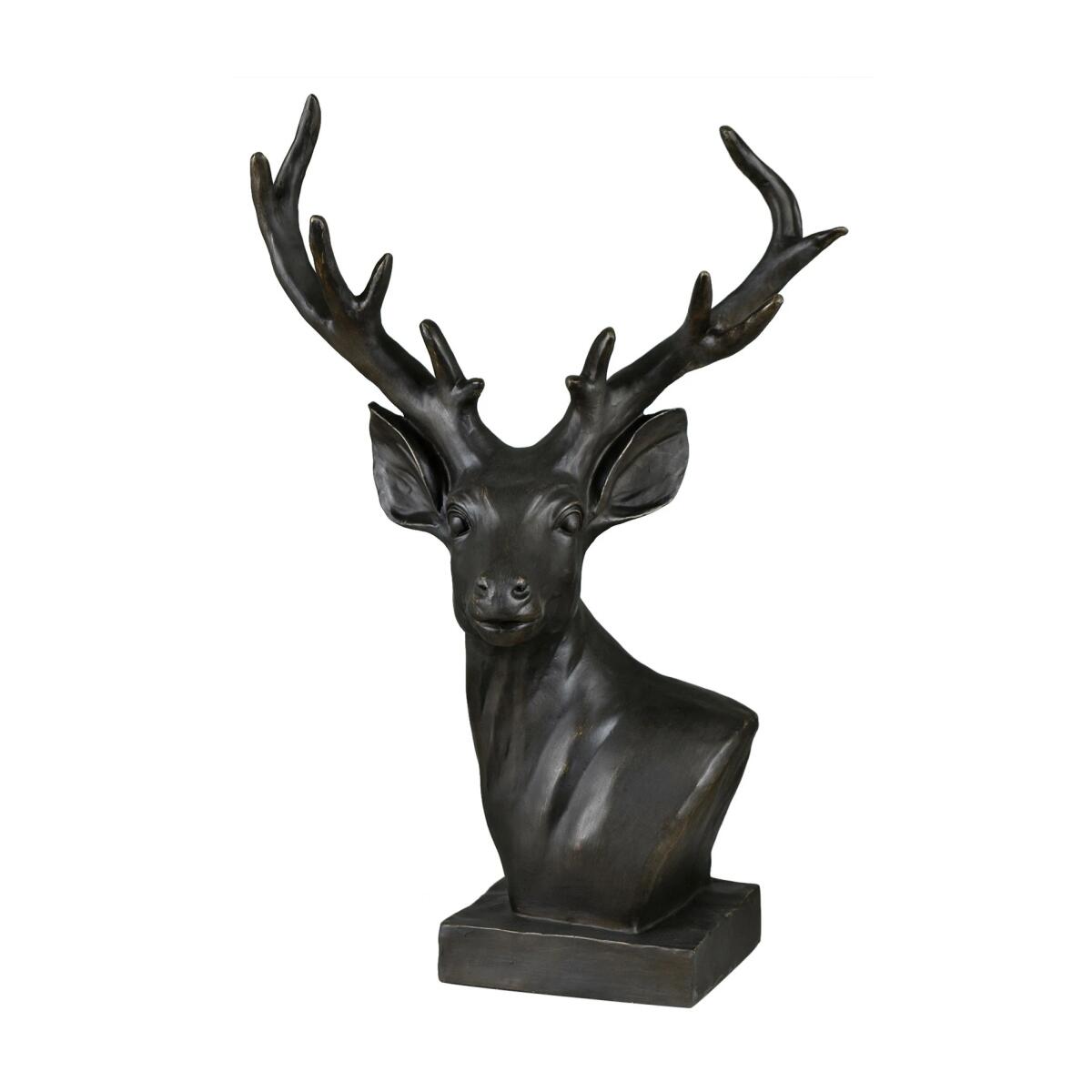 7f846ddfb6fdaef575b02fae6c7bbad1 Dark Brown Hart Sculpture - Image 1