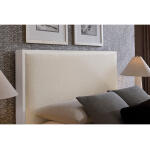 Lodge & Loft Wood Trim Upholstered Bed - Ivory Cream Fabric - 844-551I-155I-922 - Image 4