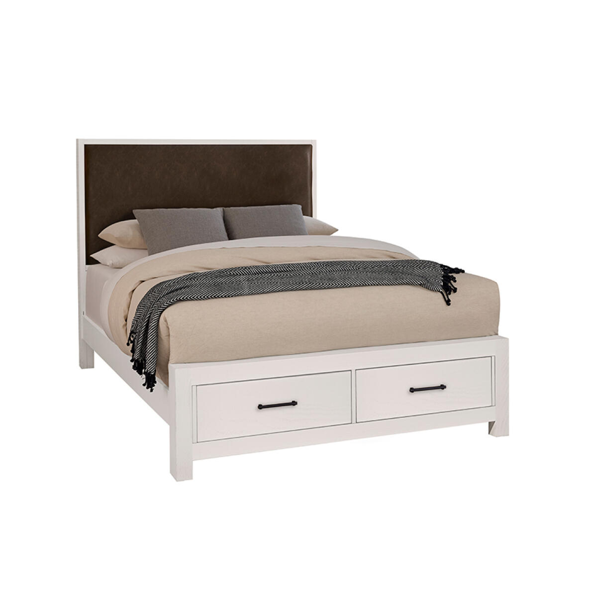 8ff9a182e2a8ca81606dcaf0f9e5c5f9 Lodge & Loft Wood Trim Upholstered Storage Bed - Sedona Brown Fabric - 844-551Y-050B-502-555 - Image 1