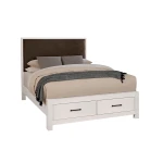 Lodge & Loft Wood Trim Upholstered Storage Bed - Sedona Brown Fabric - 844-551Y-050B-502-555
