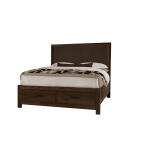 Lodge & Loft Wood Trim Upholstered Storage Bed - Sedona Brown Fabric - 840-661Y-066B-502-666