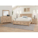 Cool Rustic Plank Bed With Footboard Storage in King - 176-668-066B-502-666 - Image 6