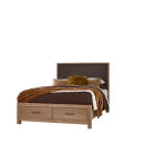 Lodge & Loft Wood Trim Upholstered Storage Bed - Sedona Brown Fabric - 842-661Y-066B-502-666