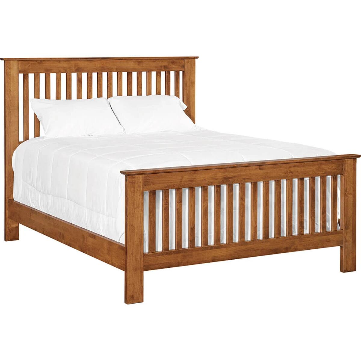 df19b77b03cfede38f5fe6af935256c5 Shaker Slat Queen Bed - Tall Footboard - 61253 - Image 1