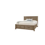 Cool Rustic Plank Bed With Footboard Storage in King - 172-668-066B-602