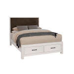 Lodge & Loft Wood Trim Upholstered Storage Bed - Sedona Brown Fabric - 844-661Y-066B-502-666