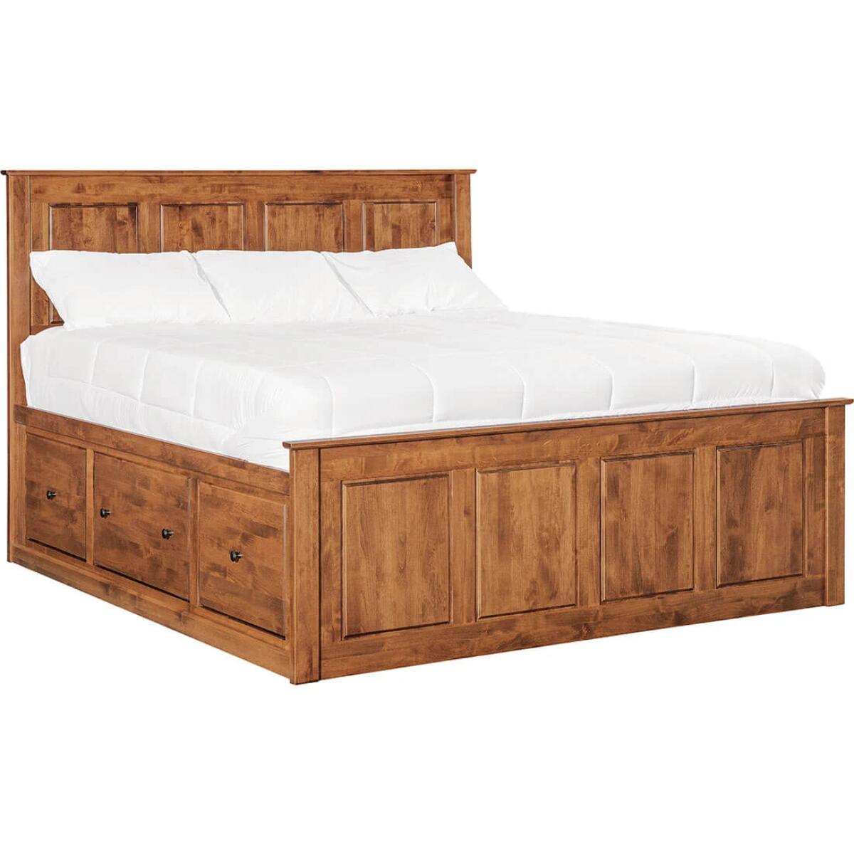 fb838b57e50b105ae397971ca0e345a2 Shaker Chest Bed Shaker King Chest Bed - Tall 6 Drawer / 3 Drawer Pedestal & Raised Panel HB / FB - 60470 - Image 1