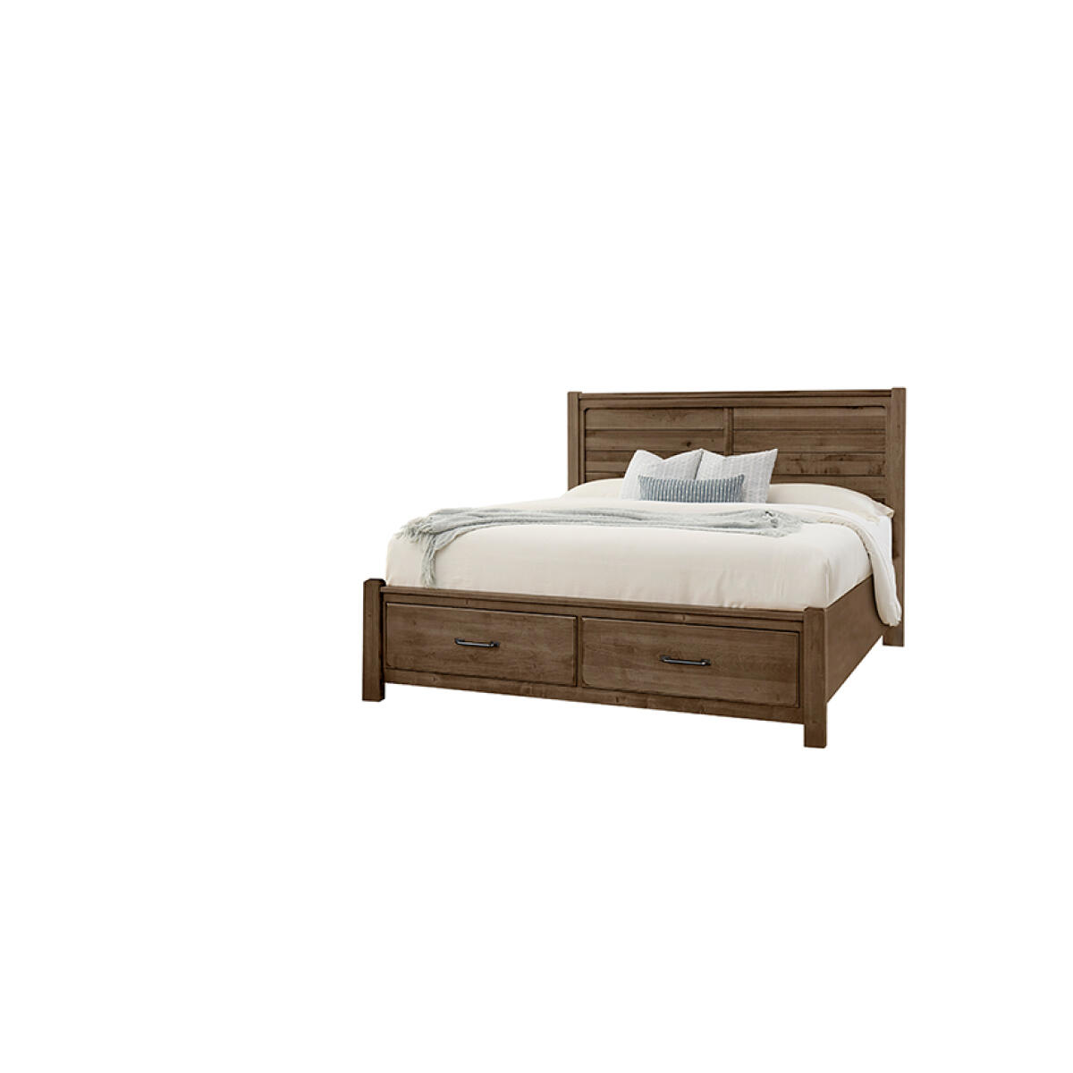 fb96f79270e6817ca472cf76e04c8061 Cool Rustic Queen Plank Bed With Footboard Storage - 170-558-050B-502-555 - Image 1