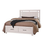 Lodge & Loft Floating Panel Bed With Footboard Storage in King - 844-667-066B-502-666