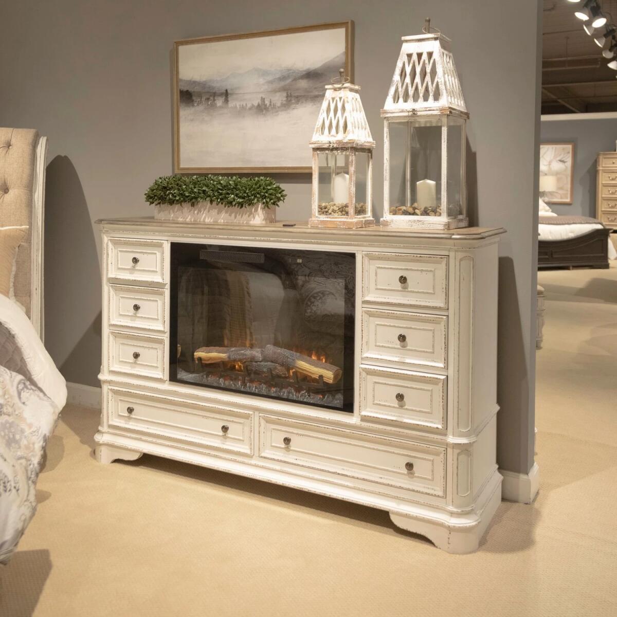 00c4ba2b48d64f264e597bc4291b1946 Fireplace TV Consoles 244 8 Drawer Dresser w/ Fire FTS - Image 1