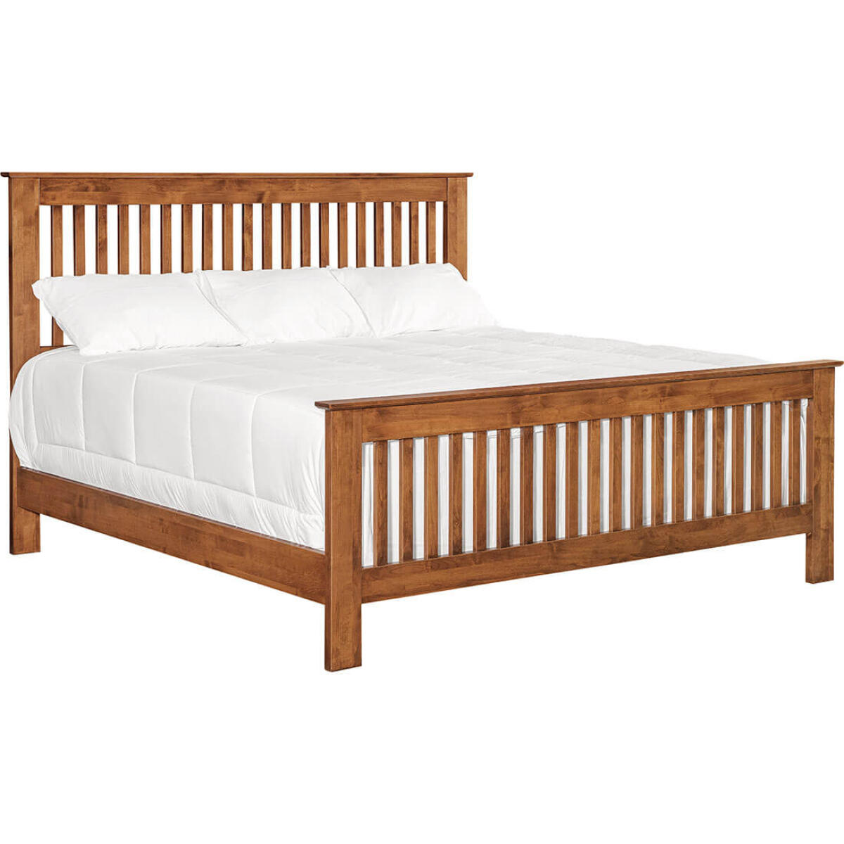 4c7895ad7d5adaa1fd9db5b6545ed451 Shaker Slat King Bed - Tall Footboard - 61254 - Image 1