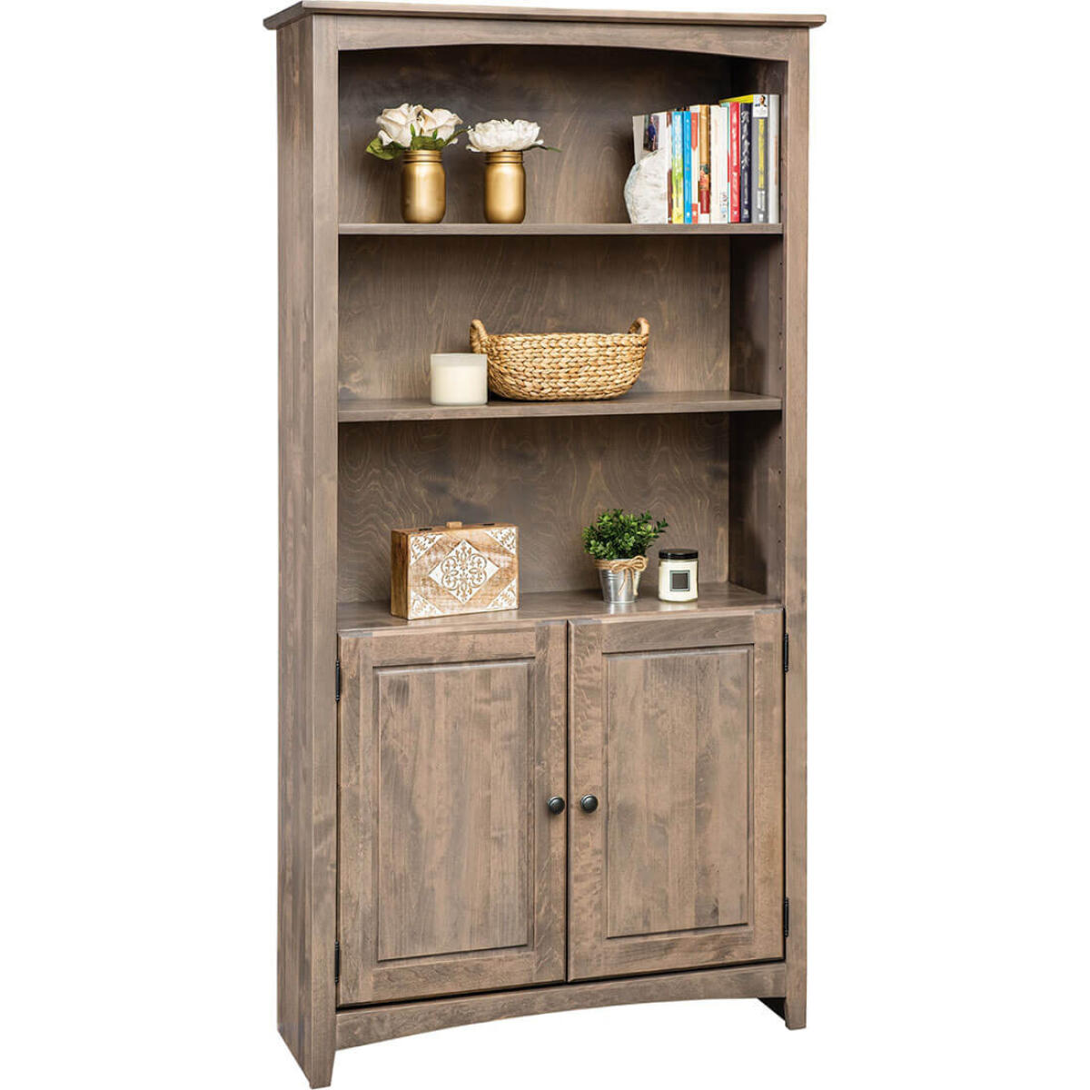 4f585ac7a01b51f71b2e9bf43a61d489 Shaker Bookcases Alder Bookcase 36 x 72 - Doors - 63672D - Image 1