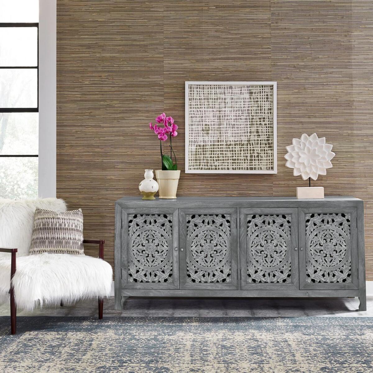547e9df3c2caec3e7320c031f9fc997e Marisol 74 Inch 4 Door Accent TV Stand - Blue - Image 1