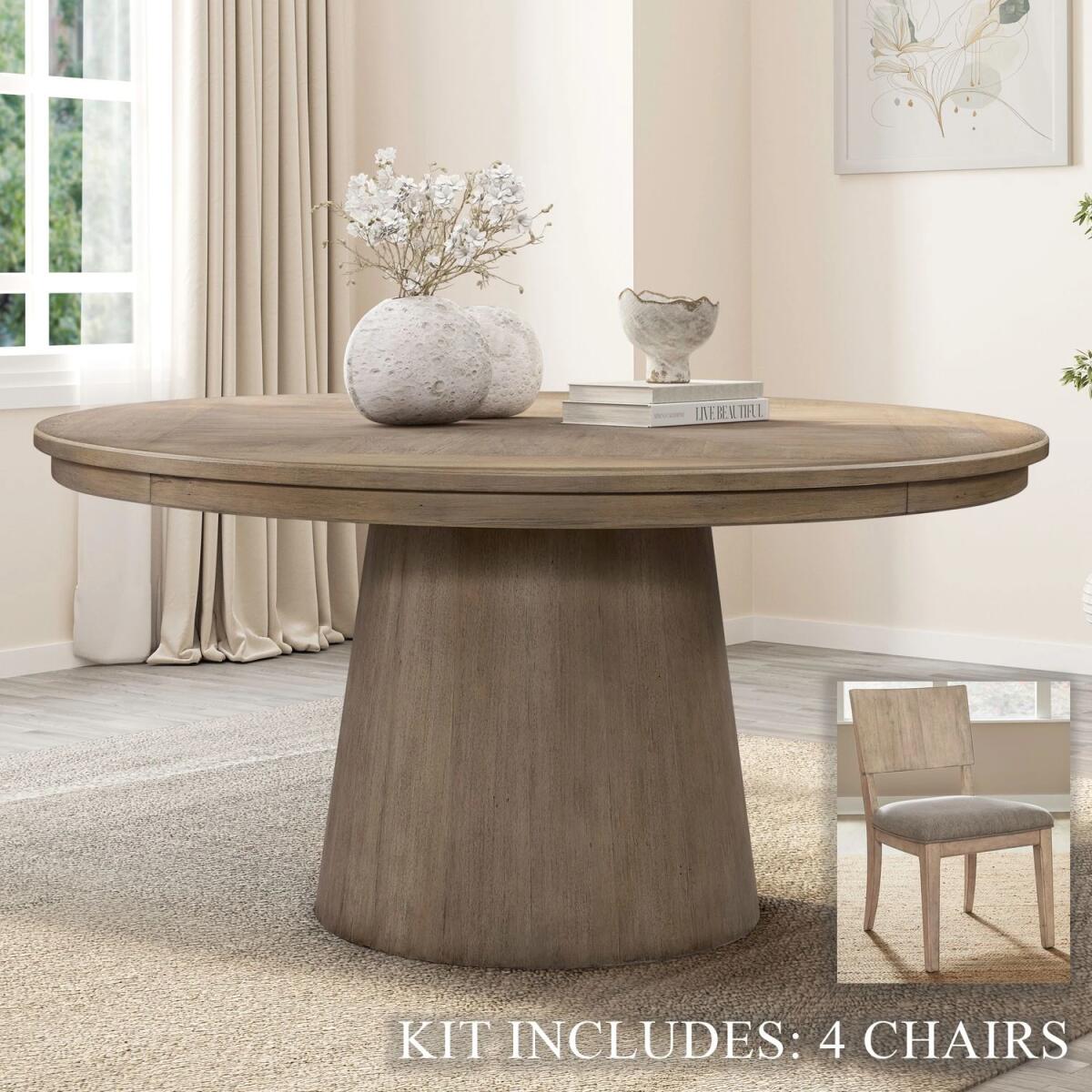 5682819564544c7a37e5fb4bcb3900fb Proximity Place 5 Piece Round Ped Table Set - Image 1
