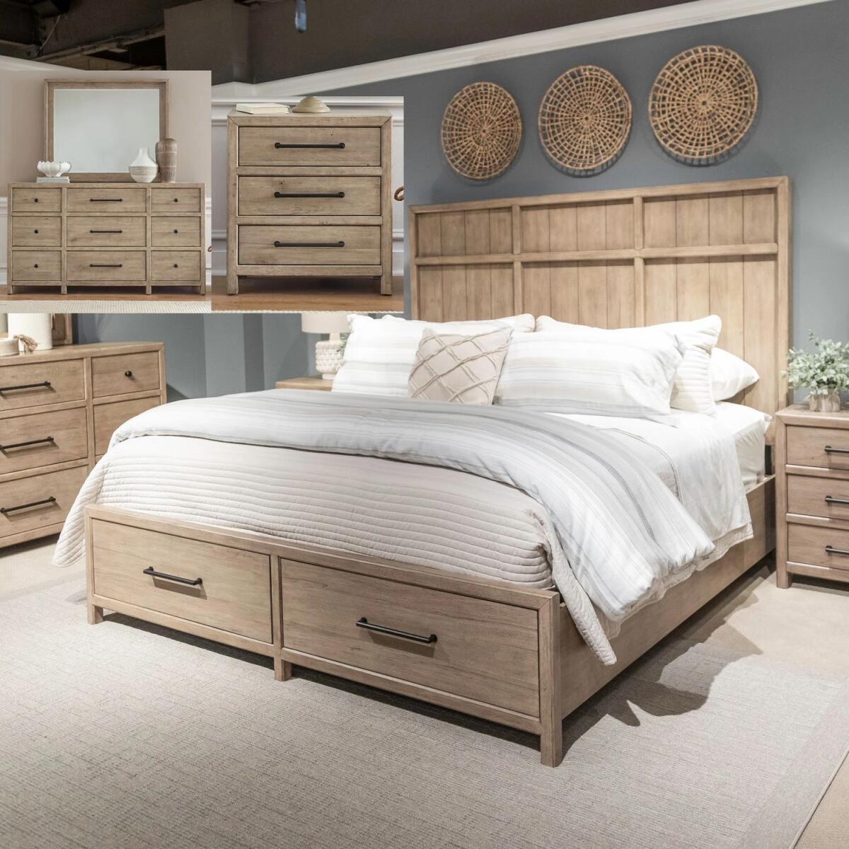 64d8452891f4401ce86f99fbe2ae2e53 Proximity Place Queen Storage Bed, Dresser & Mirror, Night Stand - Image 1