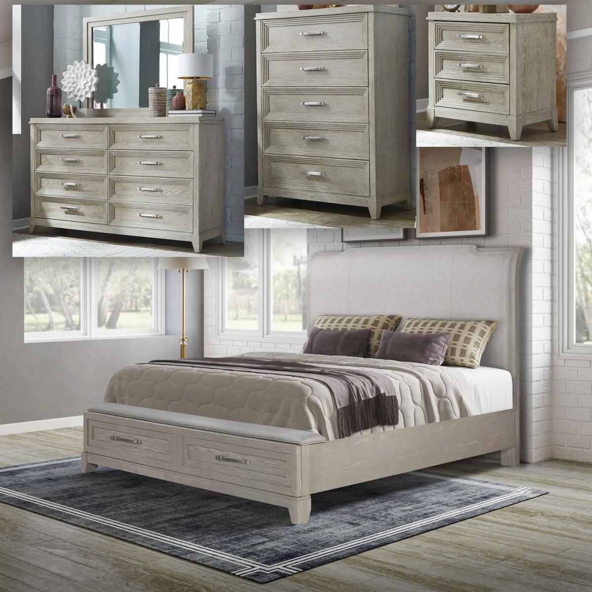 79ce2e3344dde55f97e9846e56f87083 Belmar Queen Storage Bed, Dresser & Mirror, Chest, Night Stand - Image 1