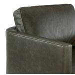 Owen Exposed Wood Leather Swivel Chair - Image 5