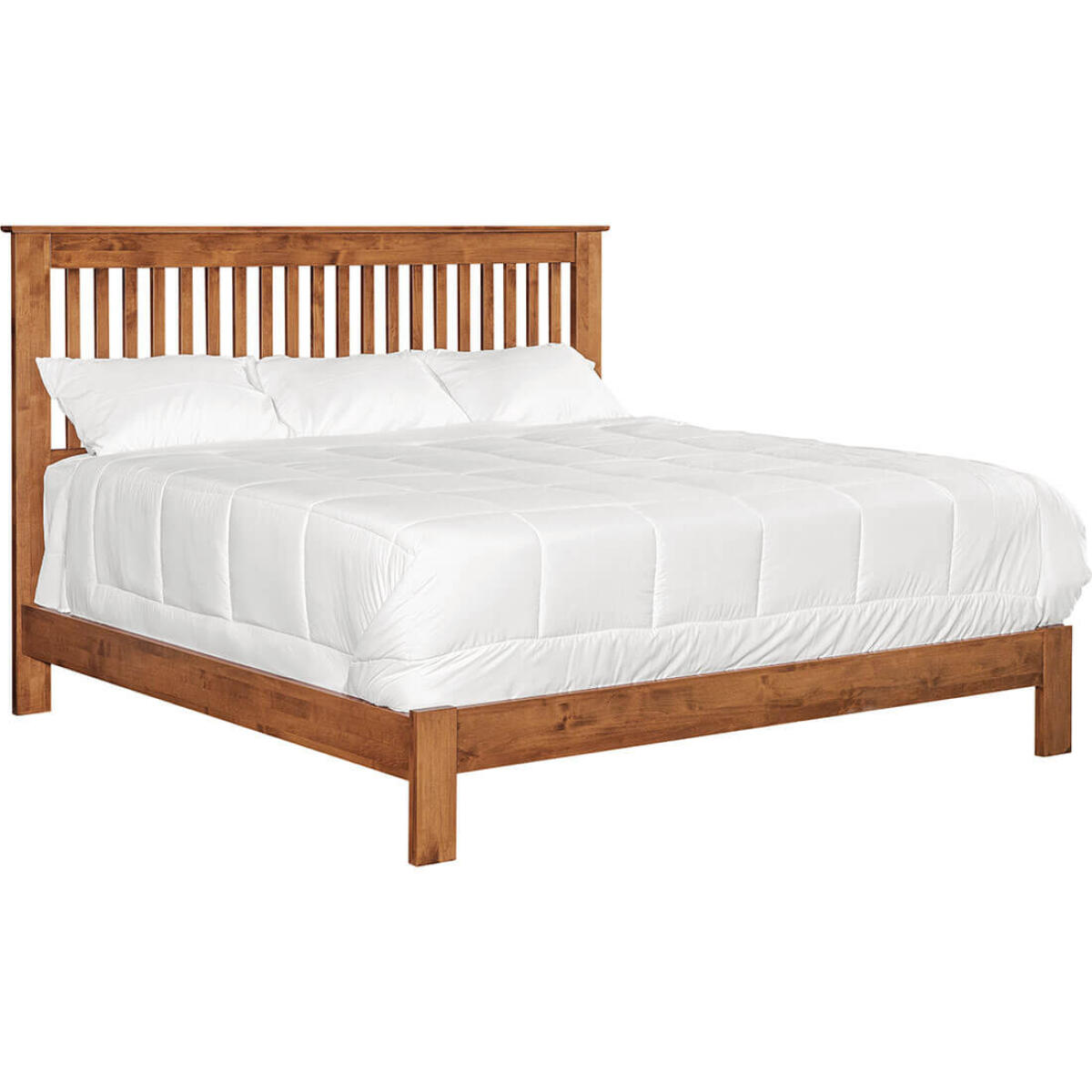 91ef05d595cec25648c3fcd37e46161e Shaker Slat King Bed - Low Footboard - 61354 - Image 1