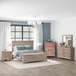 Rustic Traditions Queen Panel Bed, Dresser & Mirror, Night Stand