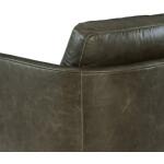 Owen Exposed Wood Leather Swivel Chair - Image 6