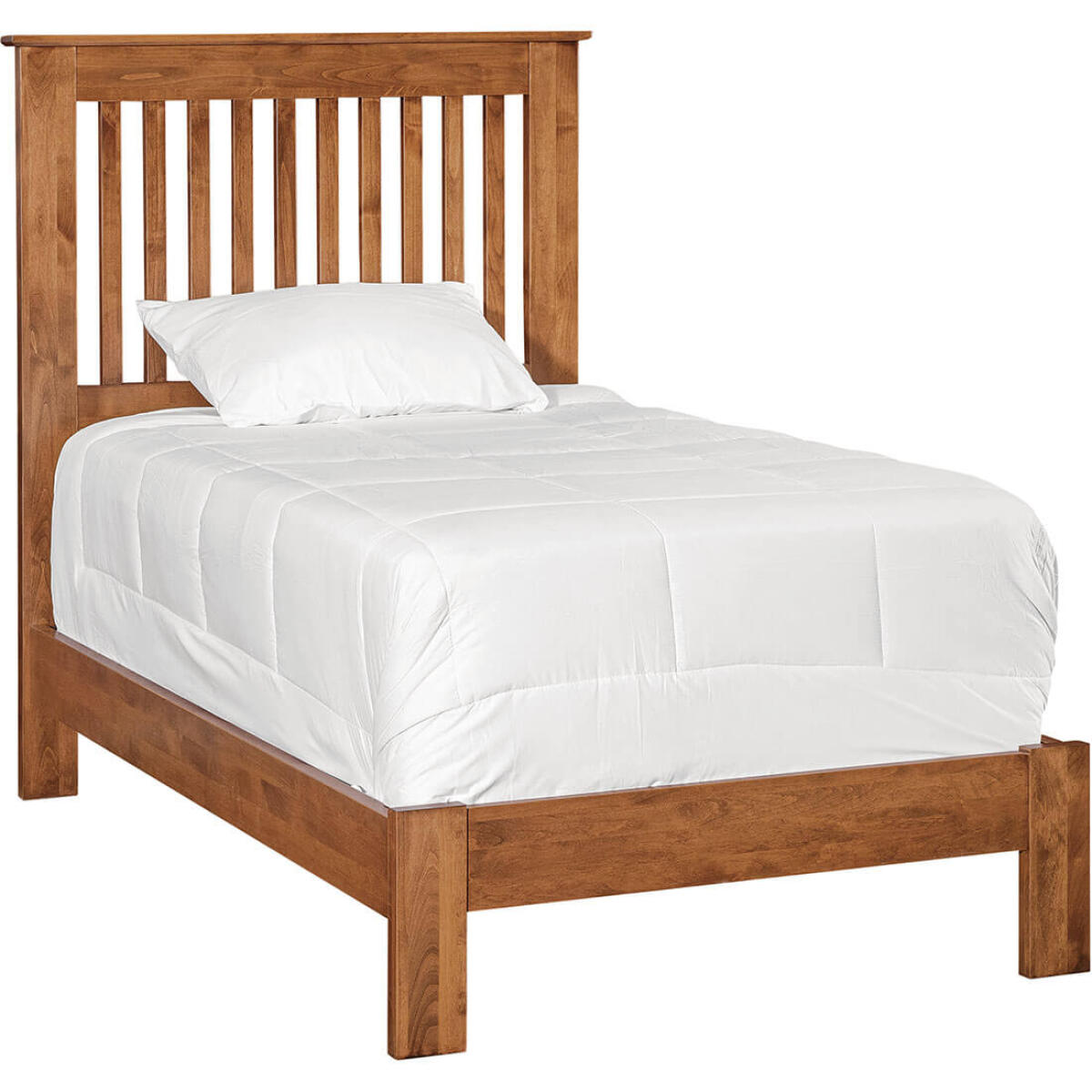 c9c70cd3f0846ea10fadbbff293bacfa Shaker Slat Twin Bed - Low Footboard - 61333 - Image 1