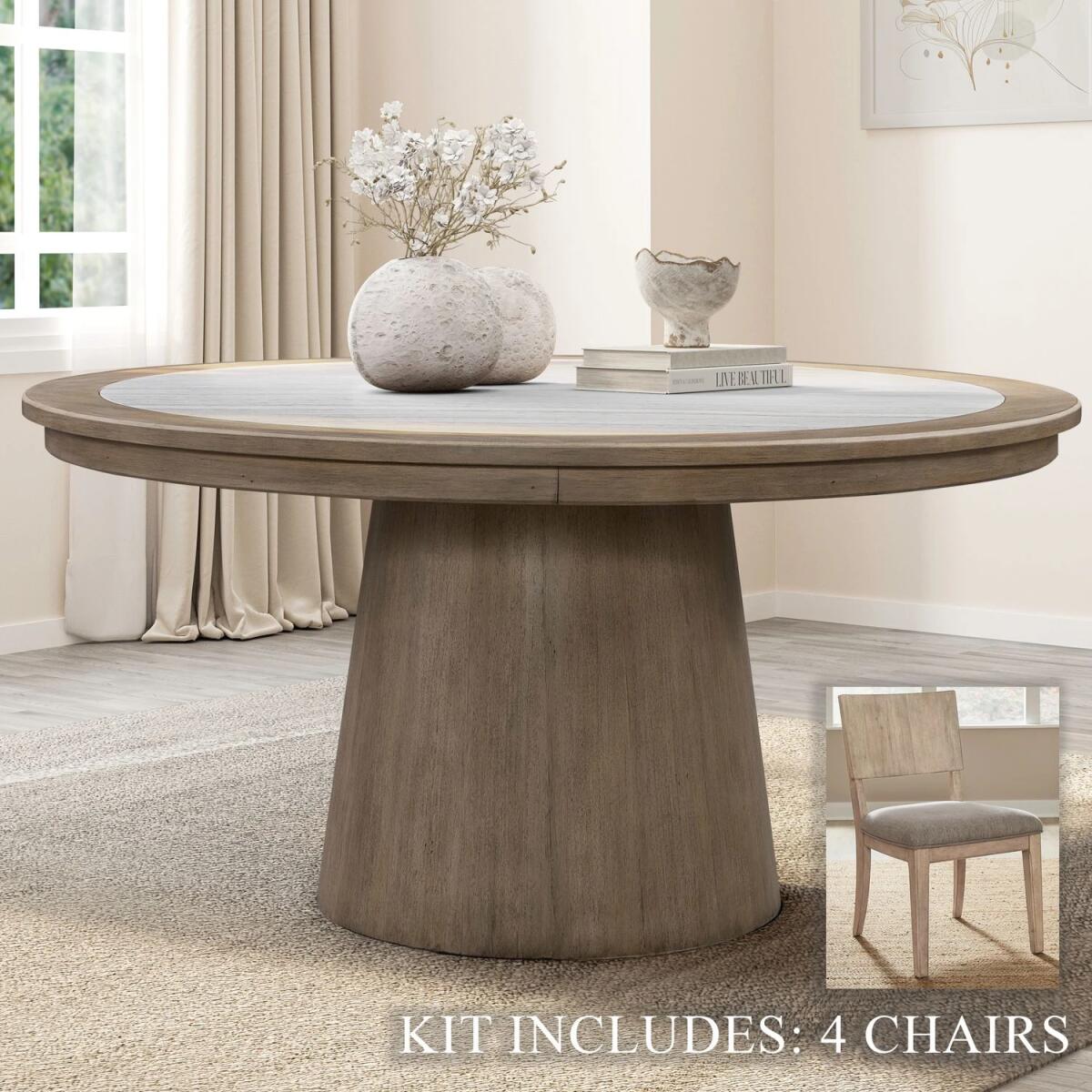 f2e9b3e5609897d8f84edf82914063d2 Proximity Place Opt 5 Piece Round Ped Table Set - Image 1